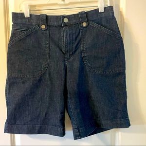 Lee Comfort Waist Dark Denim Bermuda Shorts Size 8 Medium